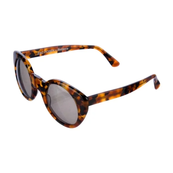 Zac Posen Tortoise Shell Sunglasses + Case HTF Authentic
